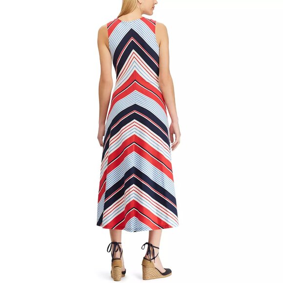 Chaps Women's Chevron Striped Maxi Dress- Size XL - Picture 3 of 13